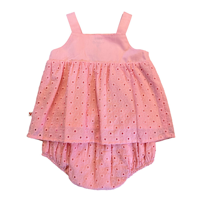 Vauva SS23 Safari - Baby Girls Eyelet Cotton Bodysuit (Pink) - My Little Korner