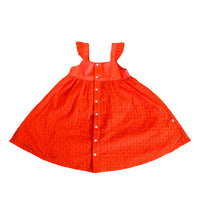 Vauva SS23 Safari - Girls Eyelet Ruffle Cotton Dress Red
