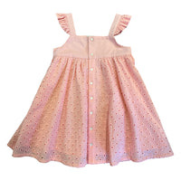 Vauva SS23 Safari - Girls Eyelet Ruffle Cotton Dress Pink