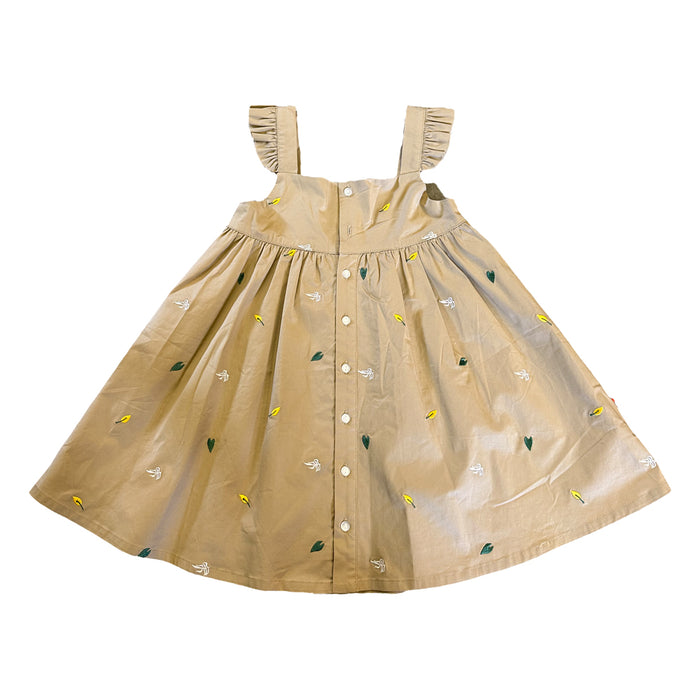 Vauva SS23 Safari - Girls Embroidered Ruffle Cotton Dress - My Little Korner