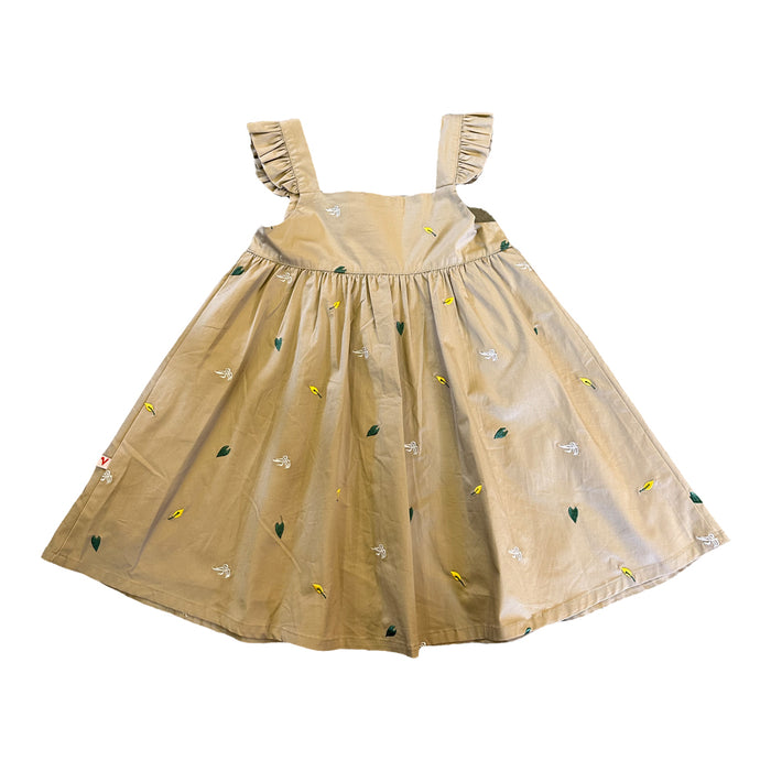 Vauva SS23 Safari - Girls Embroidered Ruffle Cotton Dress - My Little Korner