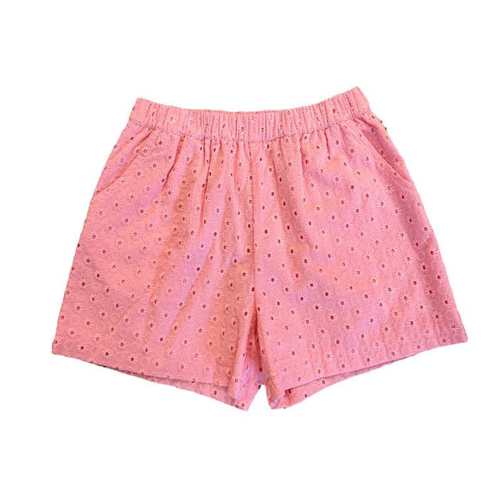 Vauva SS23 Safari - Girls Eyelet Lace Shorts (Pink) - My Little Korner
