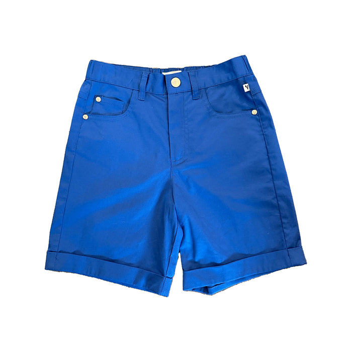 Vauva SS23 Safari - Boys Blue Solid Cotton Shorts - My Little Korner