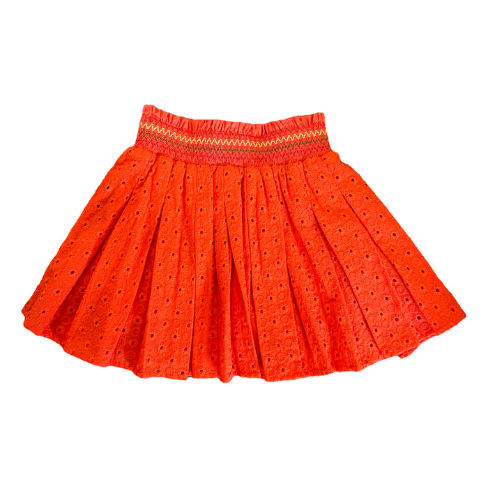 Vauva SS23 Safari - Girls Eyelet Cotton Skirt (Red) - My Little Korner