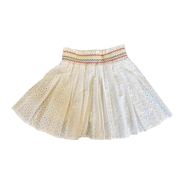 Vauva SS23 Safari - Girls Eyelet Cotton Skirt (White) - My Little Korner