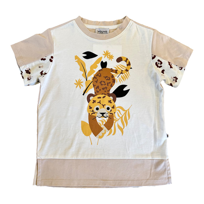 Vauva SS23 Safari - Boys Leopard Color Matching Cotton Short Sleeves T-shirt 130 cm