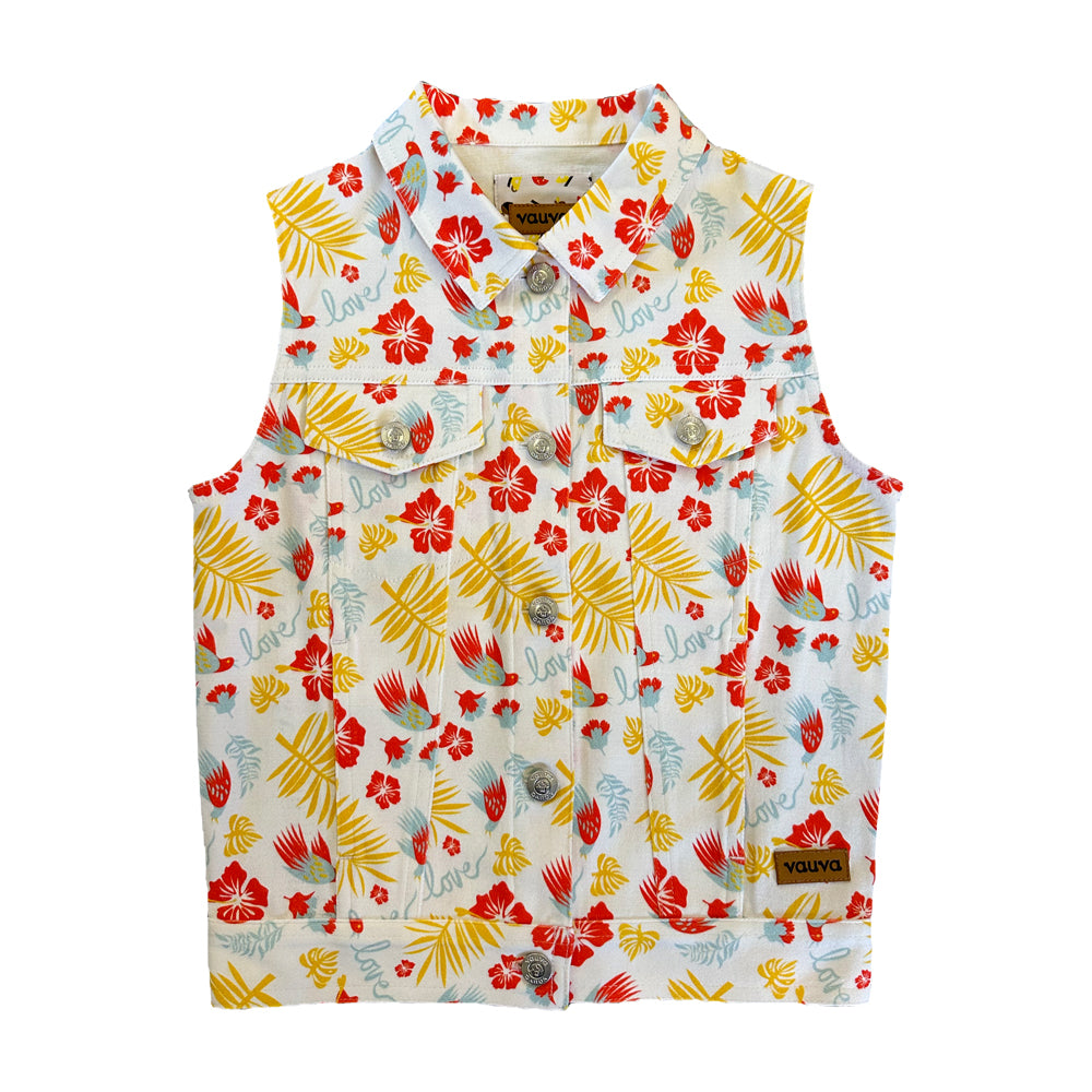 Vauva SS23 Safari - Girls Floral Print Cotton Vest 130 cm