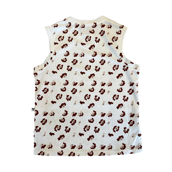 Vauva SS23 Safari - Boys Leopard Print Cotton Vest (Brown) - My Little Korner