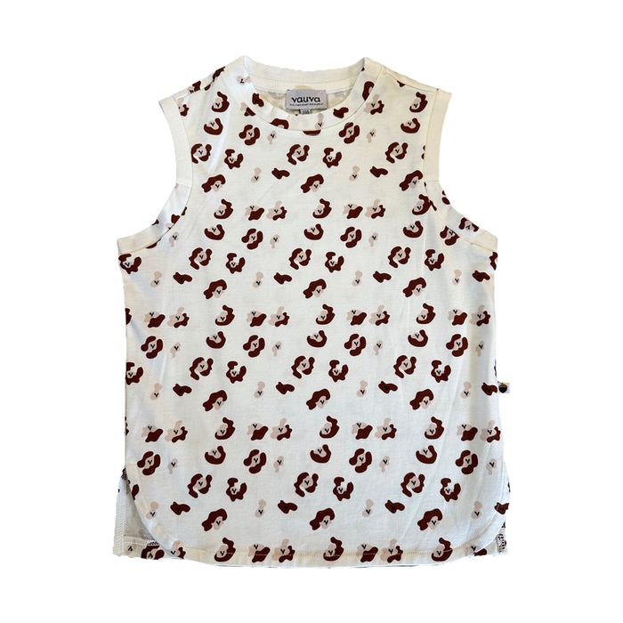 Vauva SS23 Safari - Boys Leopard Print Cotton Vest (Brown) 130 cm
