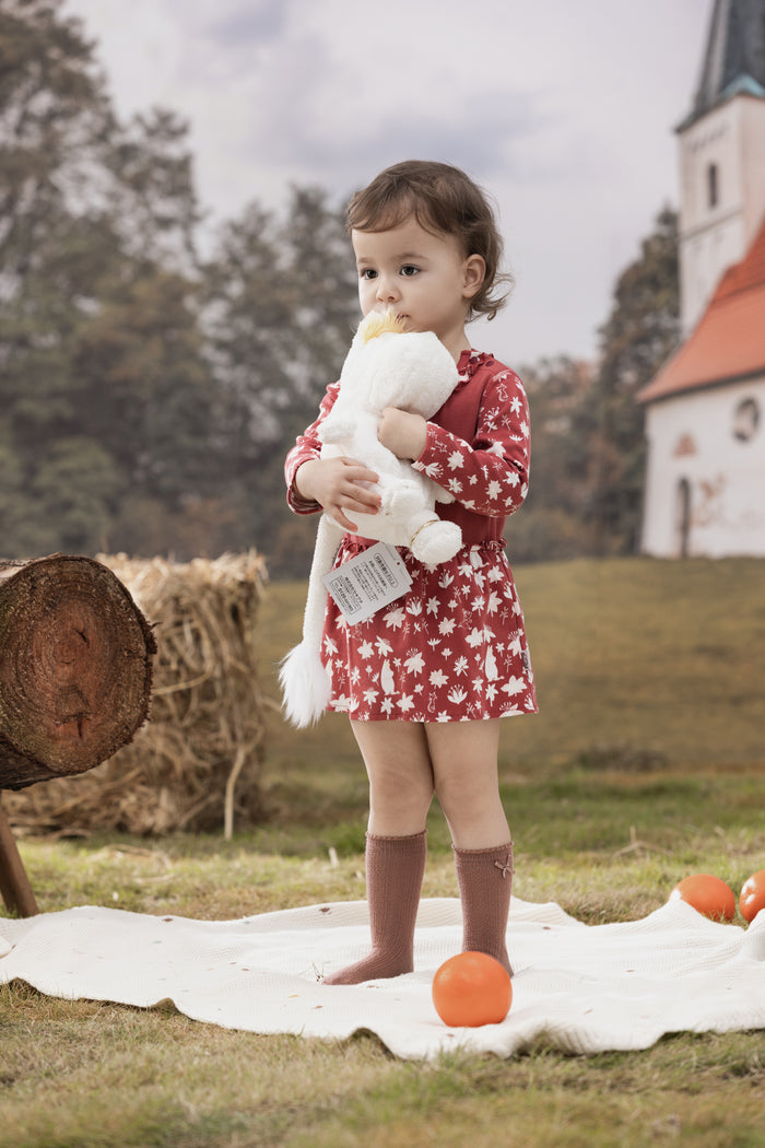 Vauva x Moomin FW23 - Baby Girls Cotton Long Sleeve Bodysuit (Red)