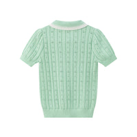 Vauva SS24 - Girls Knitted Polo Sweater (Pastel Green)