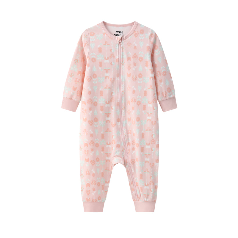 Vauva BBNS - Organic Cotton Pink Floral Pattern Bodysuits (2-pack) product image front -02