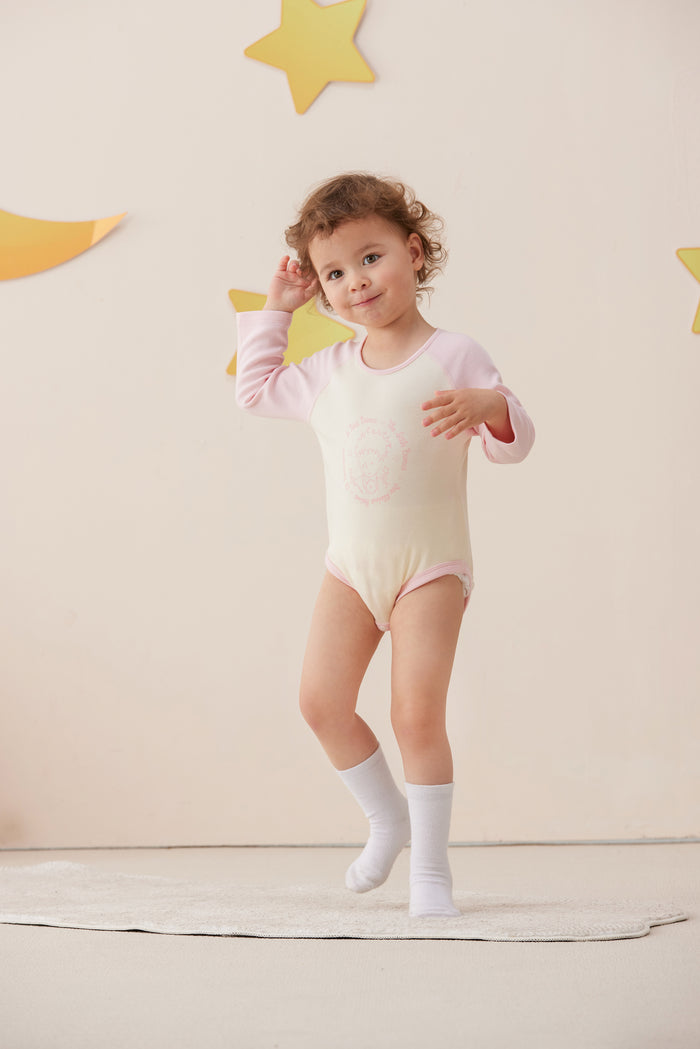 Vauva x Le Petit Prince - Baby Logo Print Longsleeve Bodysuit (Pink)