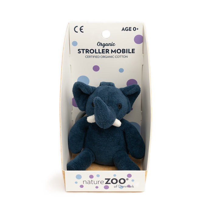 nature Zoo - Organic Stroller Mobile – Dark Blue Elephant - My Little Korner