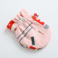 Vauva FW23 - Baby Girls Pinwheel All Over Print Cotton Mittens (Pink)