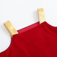 VAUVA Vauva FW23 - Baby Girls Red Corduroy Dress Dresses