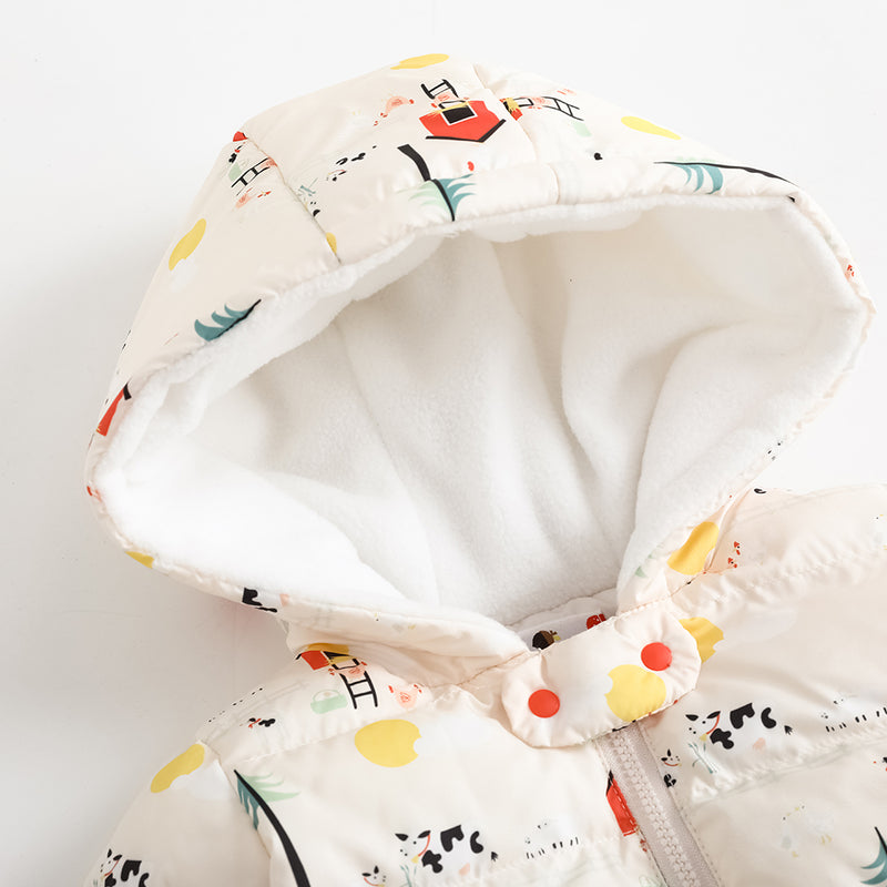 Vauva FW23 - Baby Nordic Style Print Coat with Hood