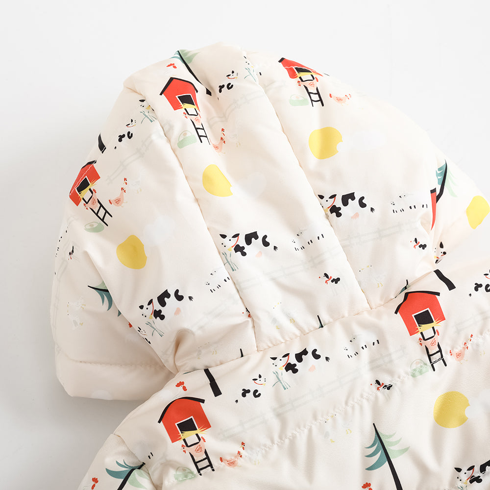 Vauva FW23 - Baby Nordic Style Print Padded Coat with Hood - My Little Korner