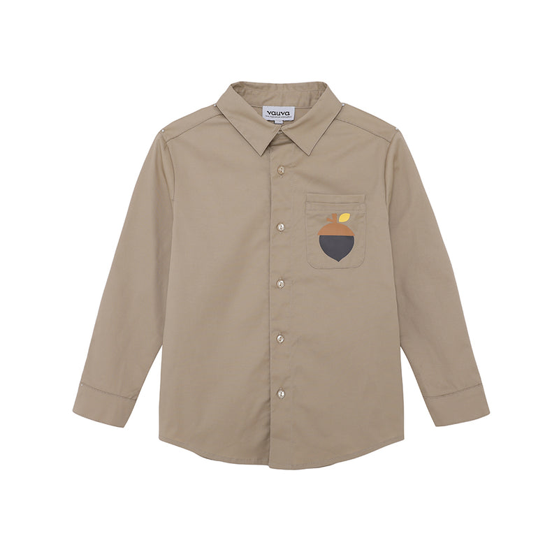 Vauva FW23 - Boys Cotton Shirt (Khaki) 150 cm