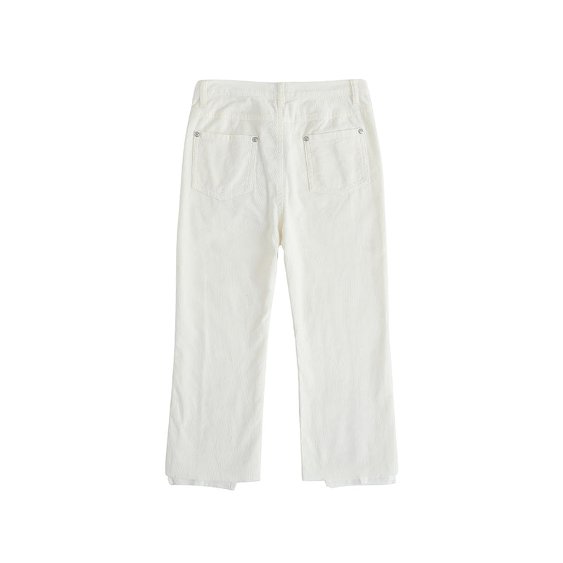 Vauva FW23 - Girls Embroidered Flared Pants (White) - My Little Korner