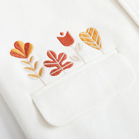 Vauva FW23 - Girls Embroidered Twill Cotton Coat (White) product image front zoom in