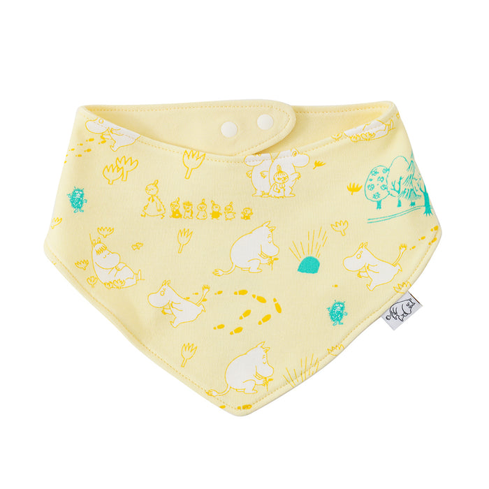 Vauva x Moomin SS23 - Baby Unisex All Over Print Cotton Bib (Yellow) product image front 
