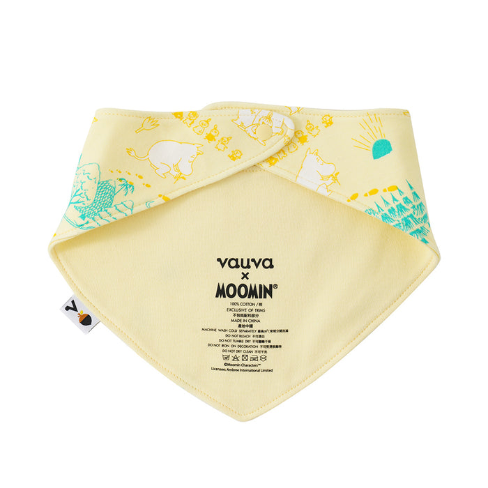Vauva x Moomin SS23 - Baby Unisex All Over Print Cotton Bib (Yellow) product image back