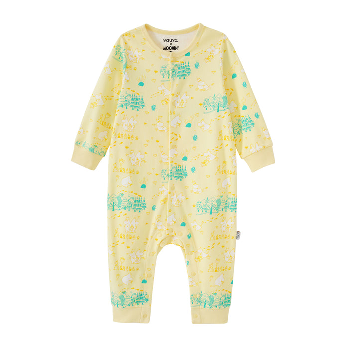 Vauva x Moomin SS23 - Baby Unisex All Over Print Cotton Long Sleeves Romper product image front