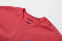 Vauva x Moomin - 男嬰姆明紅藍拼色短袖套裝
