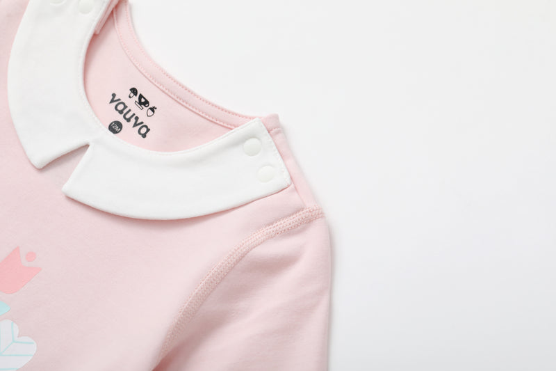 Vauva BBNS - Organic Cotton Pink Long-sleeved Bodysuits (2-pack)