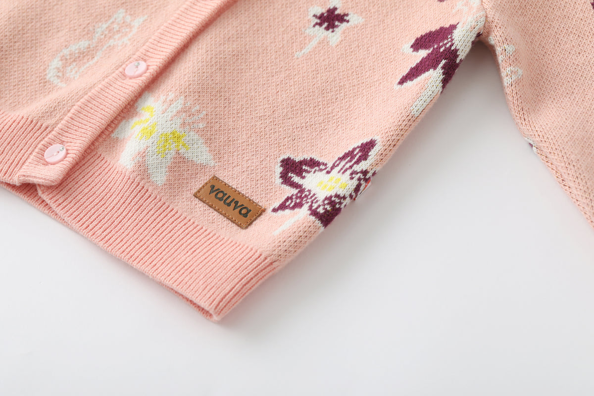 Vauva x Moomin FW23 - Baby Girls Moomin Pattern Long Sleeve Knit Jacket (Pink) product image 2