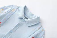 Vauva x Moomin Vauva x Moomin FW23 - Baby Boys Moomin Semi-Print Cotton Long Sleeve Romper (Blue) Romper