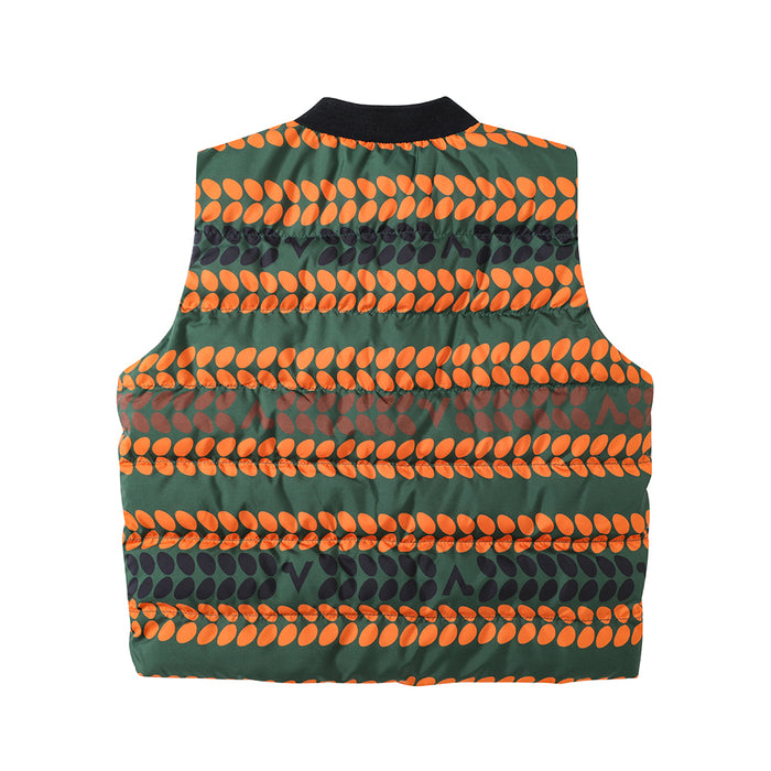 Vauva FW23 - Boys' Striped Patchwork Down Vest (Green)