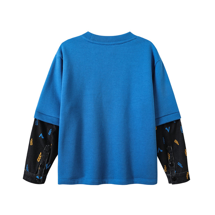 Vauva FW23 - Boys Simple Color Block Sweatshirt (Blue)