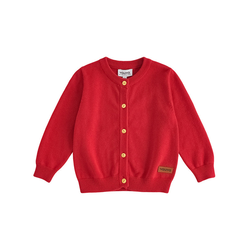 Vauva FW23 - Baby Girls New Year Festival Cotton Cashmere Jacket (Red)