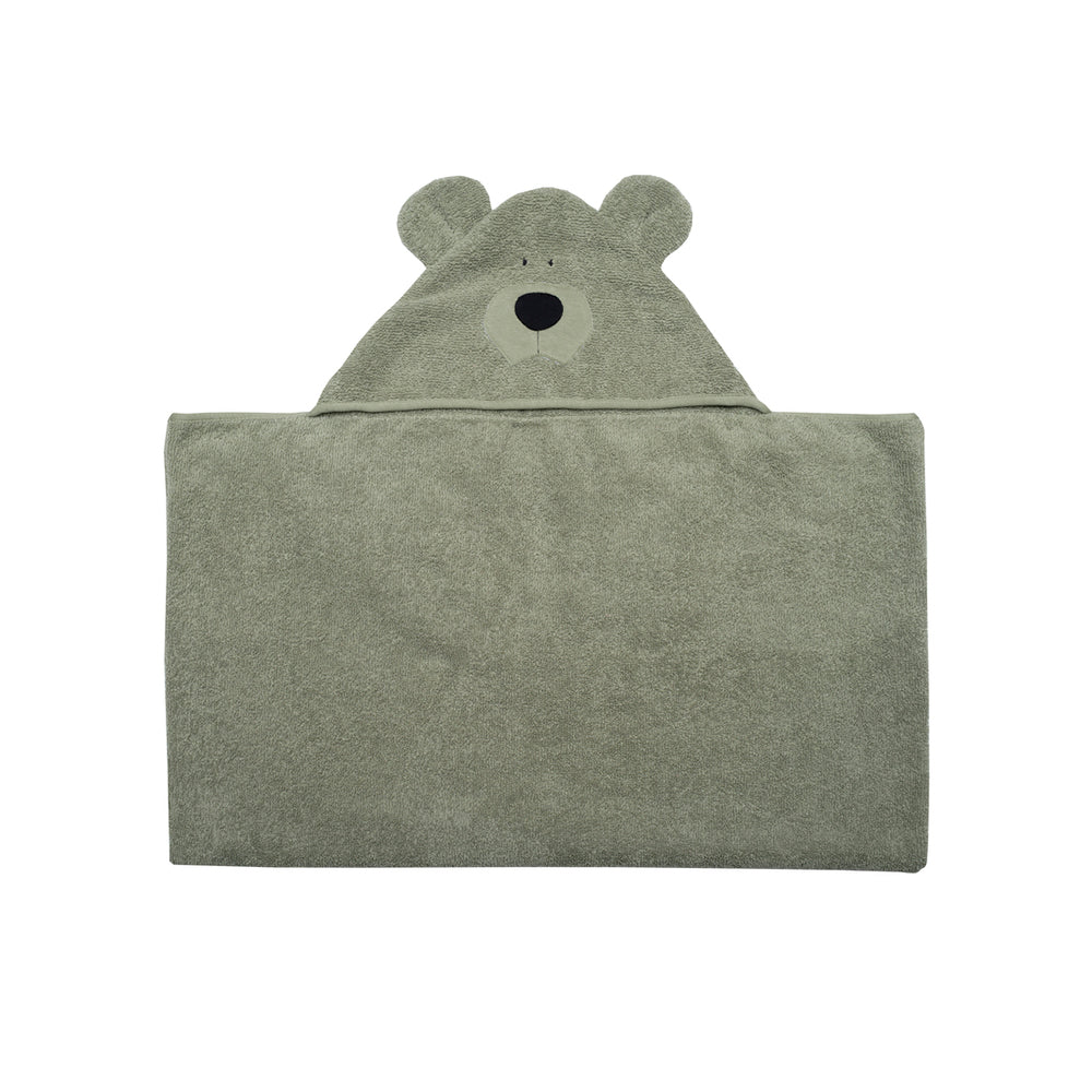 Wooly Organic Towel Junior - Bear Sage Green