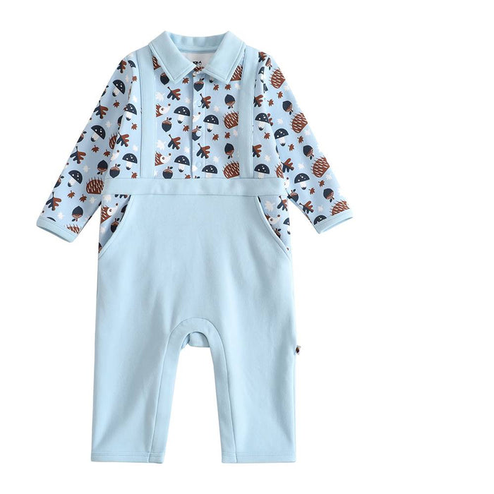 VAUVA Vauva 2022 Xmas Baby Polo Long Sleeves Romper (Blue) Romper
