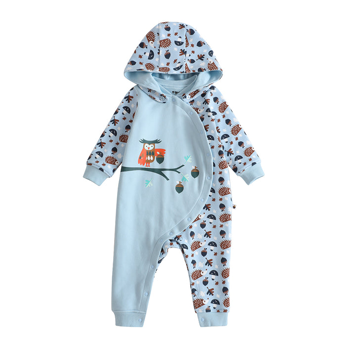 Vauva 2022 Xmas Baby Hooded Long Sleeves Romper (Blue) - My Little Korner