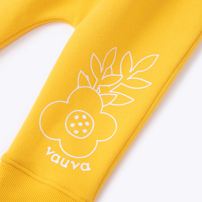 VAUVA Vauva Baby Girls Flowers High Waist Pants - Yellow Bottoms