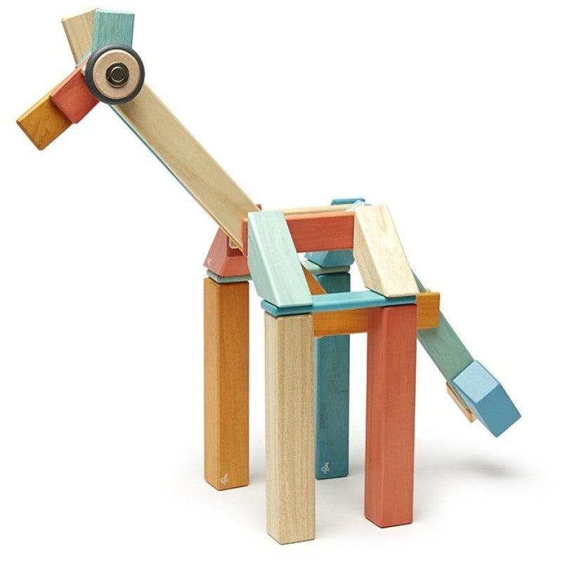 Tegu - 42 Piece Set Magnetic Wooden Blocks (Sunset) - My Little Korner