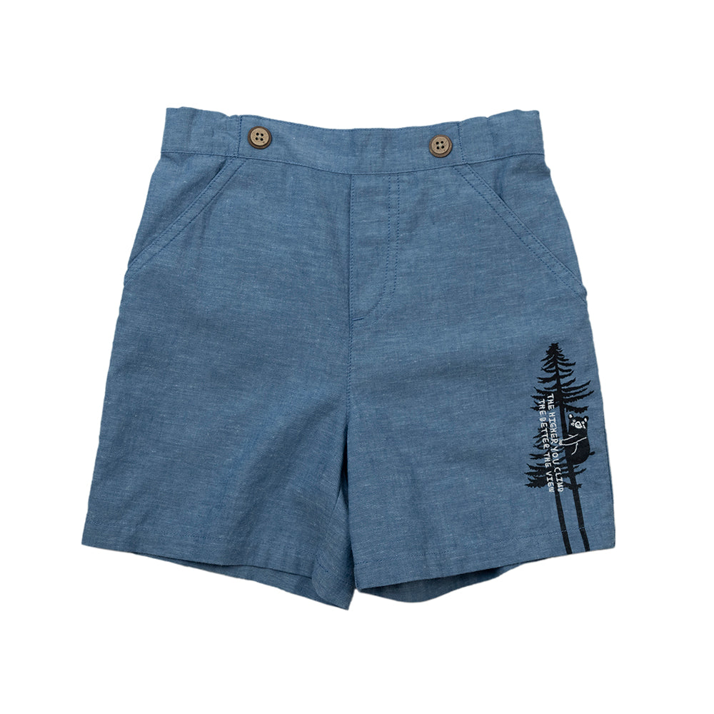 Vauva Climbing Bear Shorts - Khaki / Blue Blue