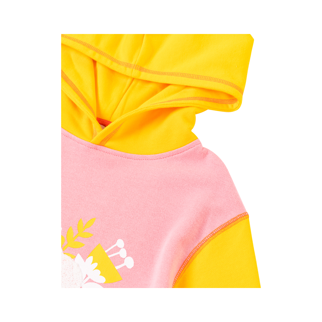 Vauva Girls Flower Shrubs Hoodie - Pink and Yellow - My Little Korner