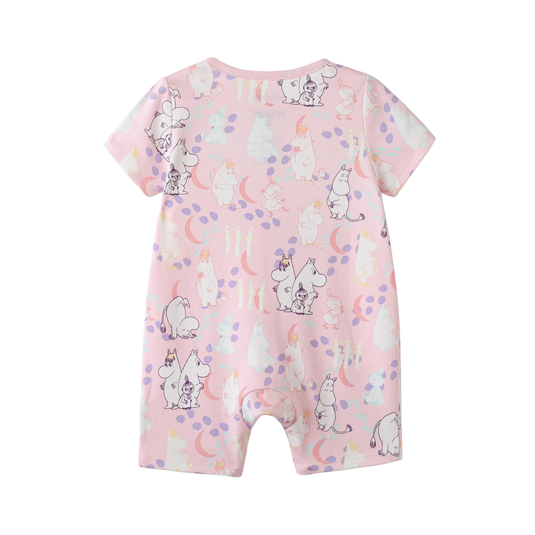 Vauva x Moomin All-over Print Short Sleeves Romper (Pink) product image back